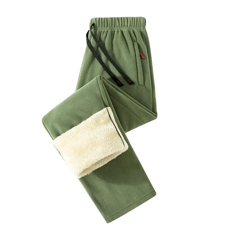 

Autumn and Winter Fashion Trend Solid Color Thickened Warm Lamb Wool Pants Men's Loose Sports Plus Size High Quality Trousers