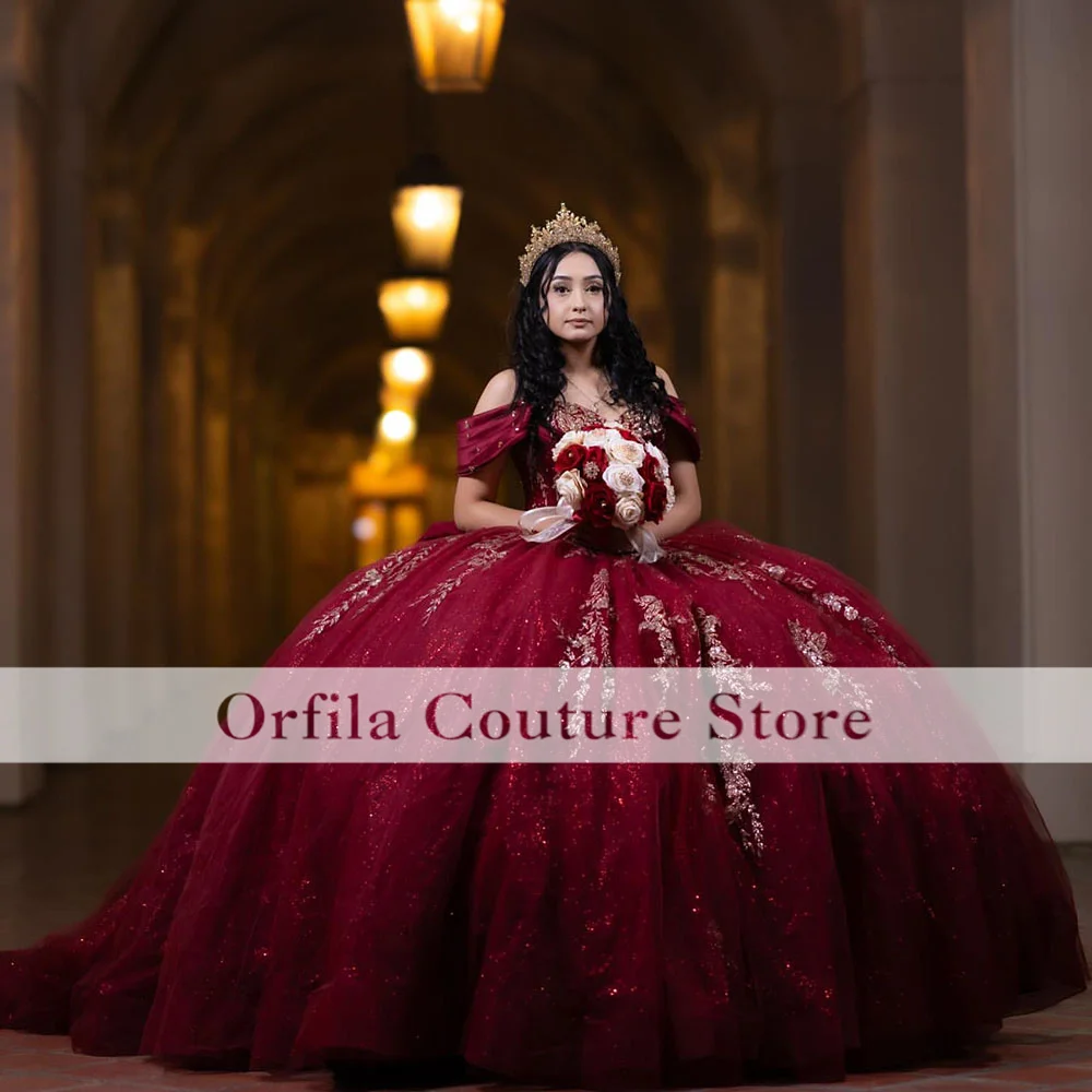 فساتين Quinceanera باللون العنابي 2026 بدون أكتاف مزينة بالدانتيل فستان عيد ميلاد الأميرة الأفريقية Vestido De 15 Anos مخصص