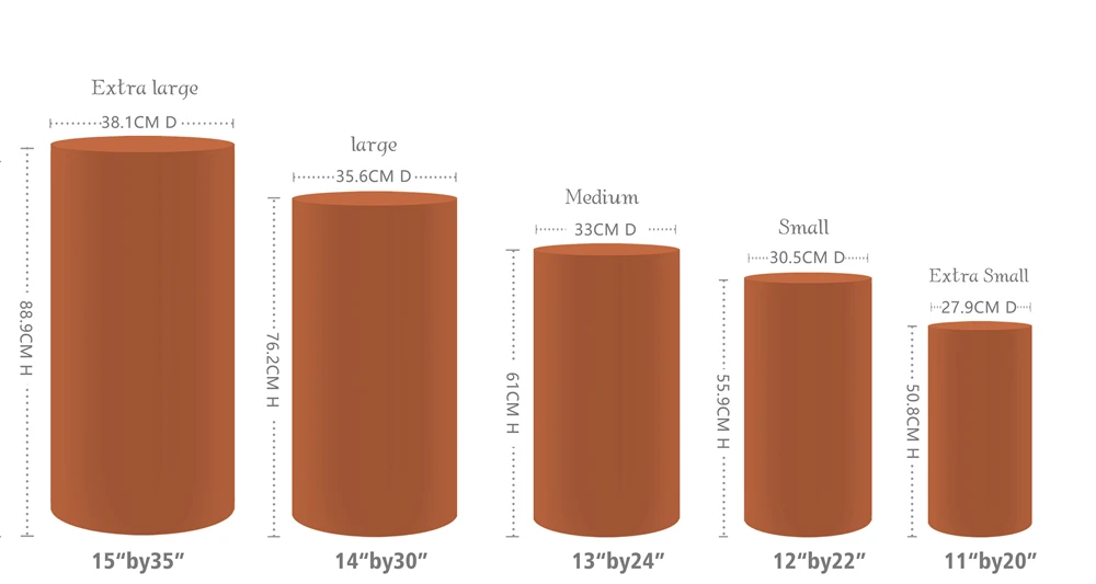 Brick Red Cylinder Pedestal Plinth Covers for Birthday Baby Shower Wedding Party Decorations,Elastic Fabric Props HP-2251