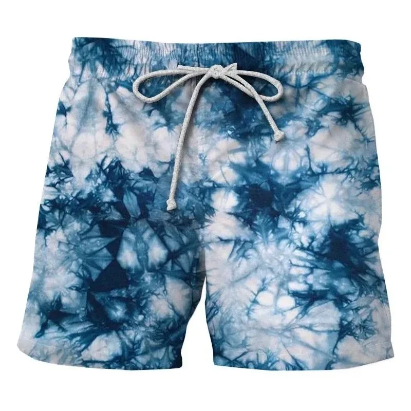 Summer Men's Trendy Printed Beach Pants in Multiple Colors, Leopard Print and Snake Print Tie Dye Casual Quick Drying Shorts