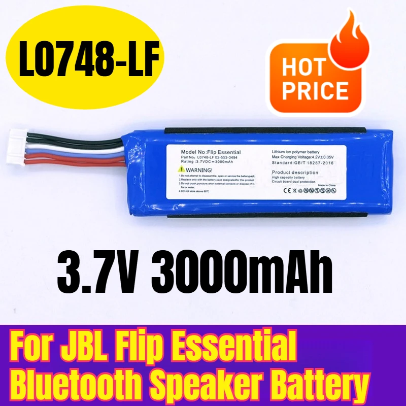 

3.7V 3000mAh L0748-LF Battery for JBL Flip Essential Bluetooth Speaker
