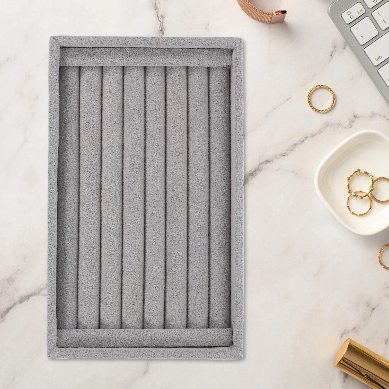 

Compact Jewelry Storage Tray with Compartments for Rings Pendants Brooches Lightweight Travel Jewelry Organizer Display Dish