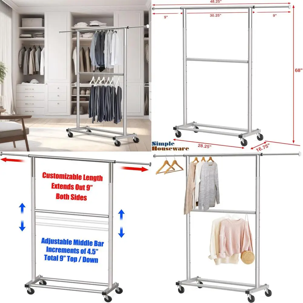 

Grey Dual Rod Clothing Rack