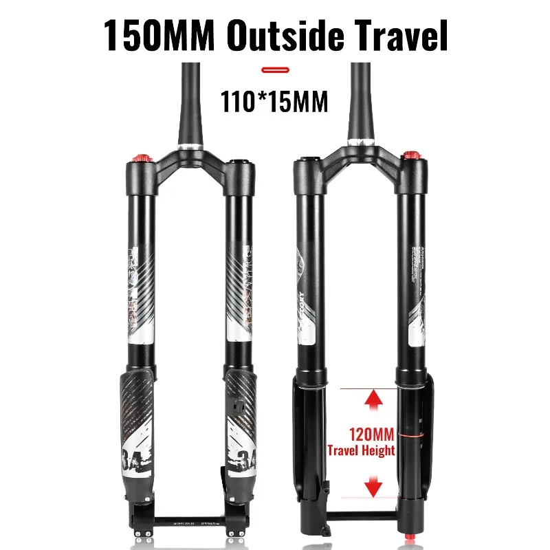 NANLIO Single Crown Inverted MTB Suspension Fork 26/27.5/29" BOOST 15x110mm Thru Axle 120mm Travel For MTB & Ebike view 5