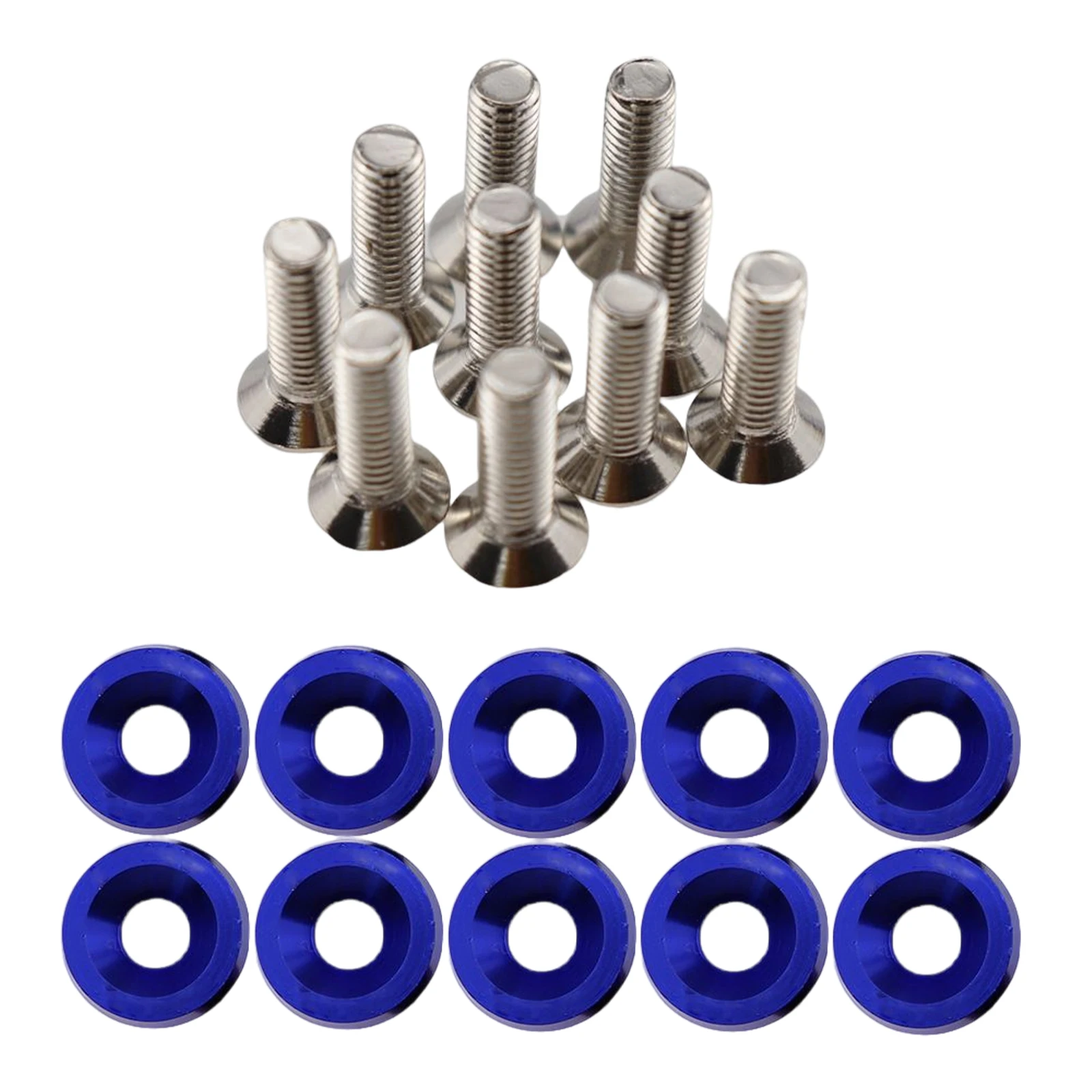 20Pcs Car Modified Screws Gasket Stainless Steel Aluminum Trim Bolts Screws Car Modified Hex Fasteners Fender Washer