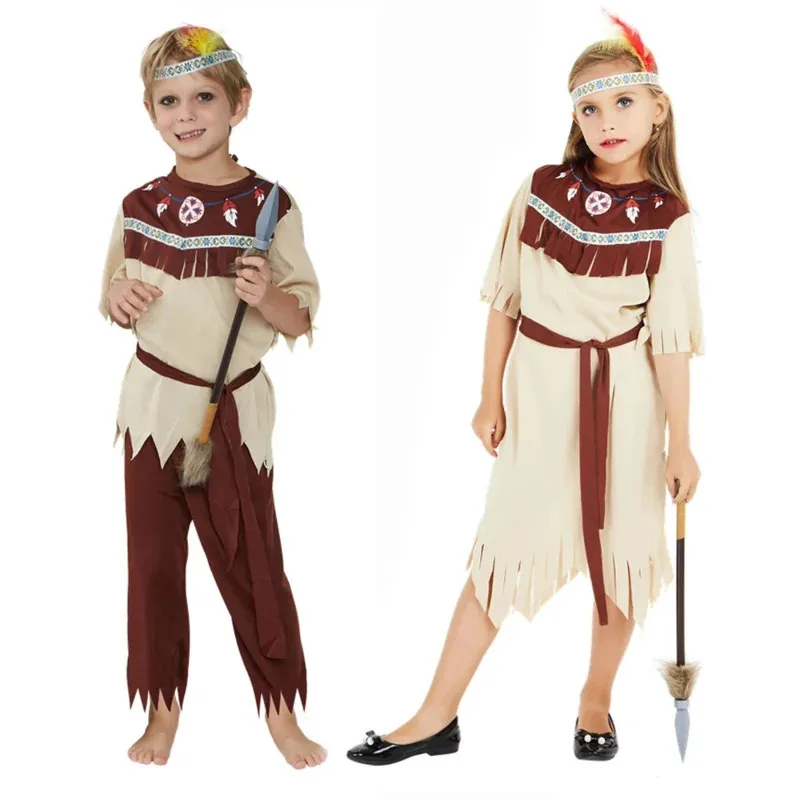 소년과 소녀를 위한 동굴 소년 의상, 동굴 소년 의상, 석기 시대, 원시 코스프레, 푸림, 할로윈