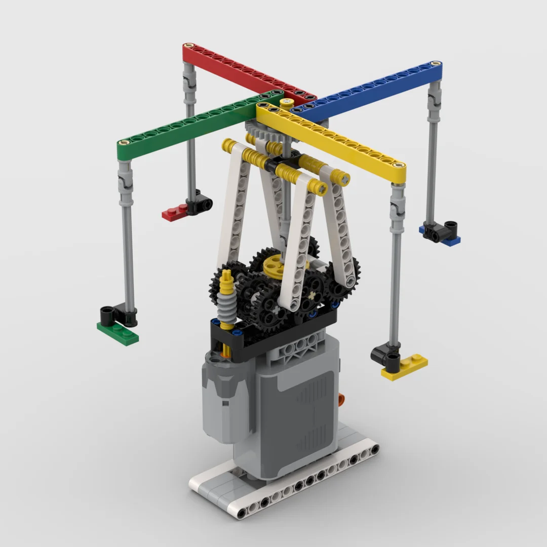 Motorized Swing Carousel MOC Building Blocks, Electric Mechanical Amusement Park Model DIY STEM Toy