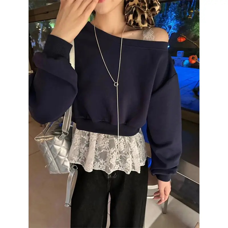 بلوزات النساء حجم كبير ملابس امرأة الجاكار ممزق مبطن ملابس منزلية الجرونج Strecth Bf المراهقين الصدام ثلاثي الأبعاد