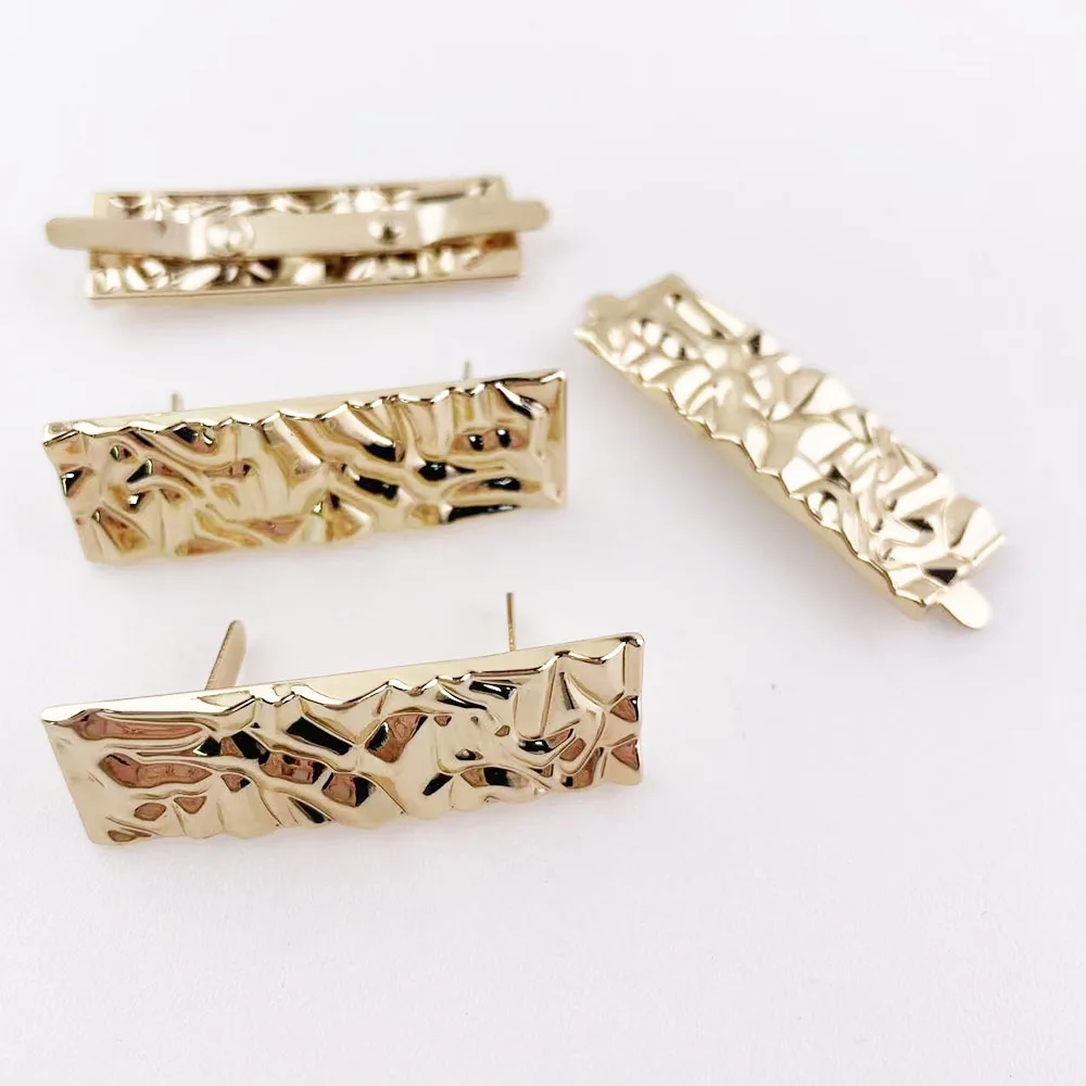 10pcs Bag Rock Grain Stone Pattern Decorate Buckles 45x15mm Handbag Deco Feet Button Sweater/Shoe DIY Blank Hardware Accessories