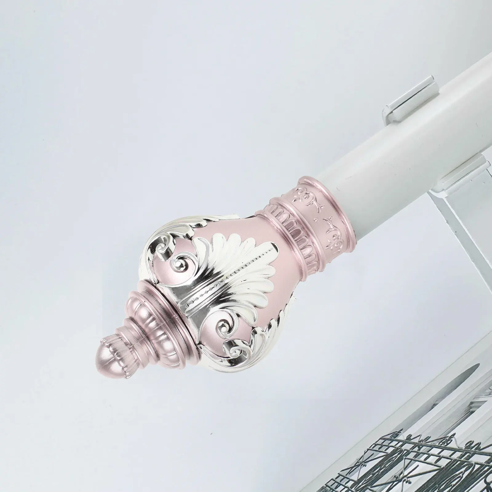 Decorative Curtain Rod Finials End Caps for Window Curtains Rods Modern Simple Design Easy Install No Tools Needed Versatile