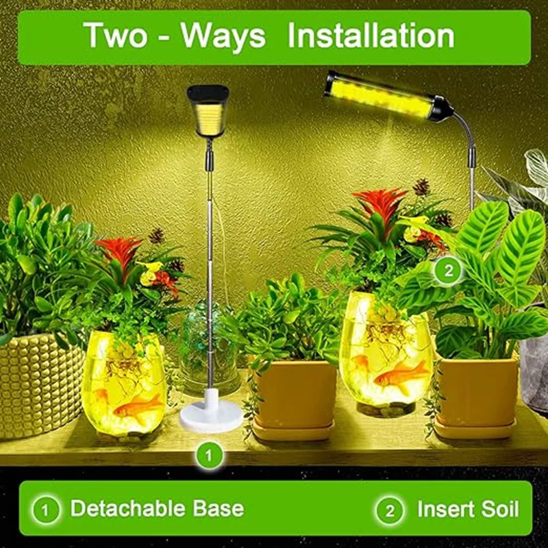 Luces de cultivo para plántulas de interior, bombillas suculentas, cuello de cisne de espectro completo, cultivo de plantas pequeñas