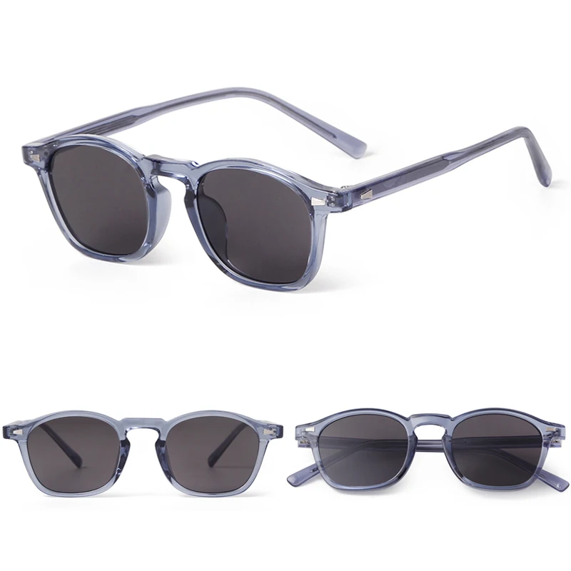 Trend Square Sunglasses Women Men Brand Design Vintage Rivets TR90 CP-inner Temple Clear Gray Frame Sun Glasses UV Oculos De Sol