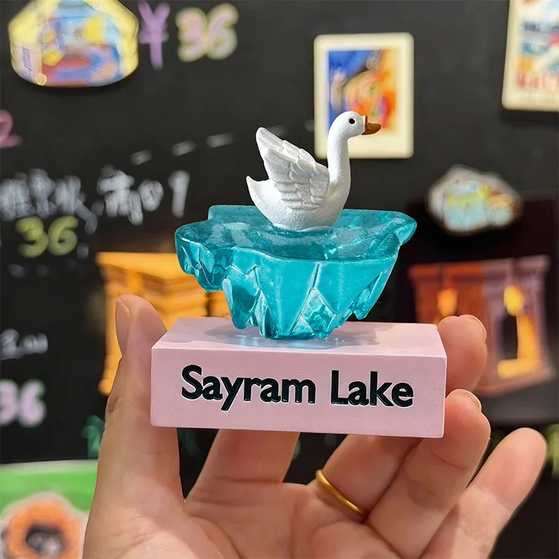 Sailimu Lake refrigerator sticker can emit light, travel check-in souvenir to give to friends as a souvenir