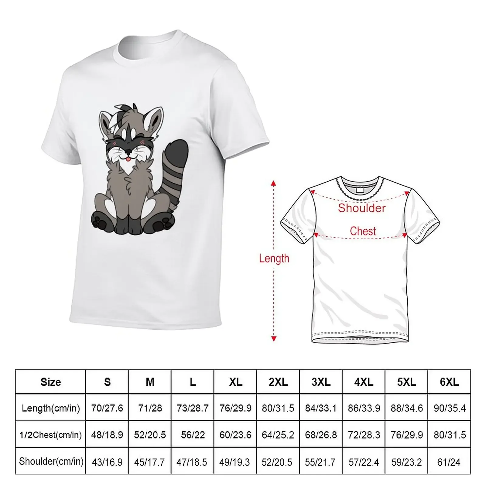 New Cute Chibi Raccoon T-Shir Tee shir oversized  shirs cusomized   anime clohes funny   for men