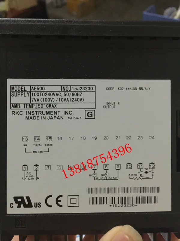 Original Japanese RKC Temperature Monitor AE500 KO2-4 * HJNN-NN/A/Y PKC DELTA