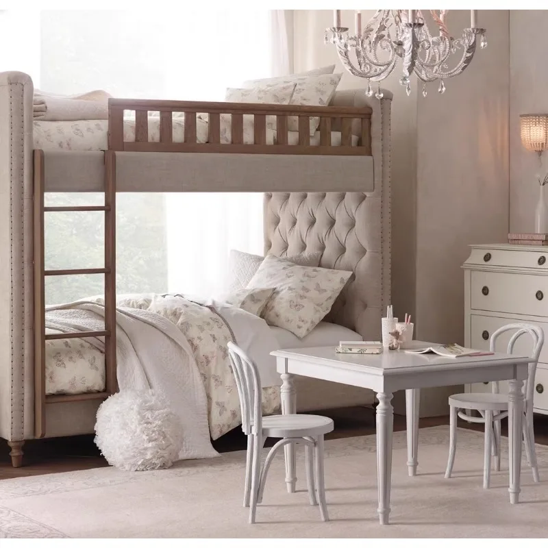 American bunk bed simple children\'s solid wood parallel high and low bed mother and child bed multi-functional light luxury