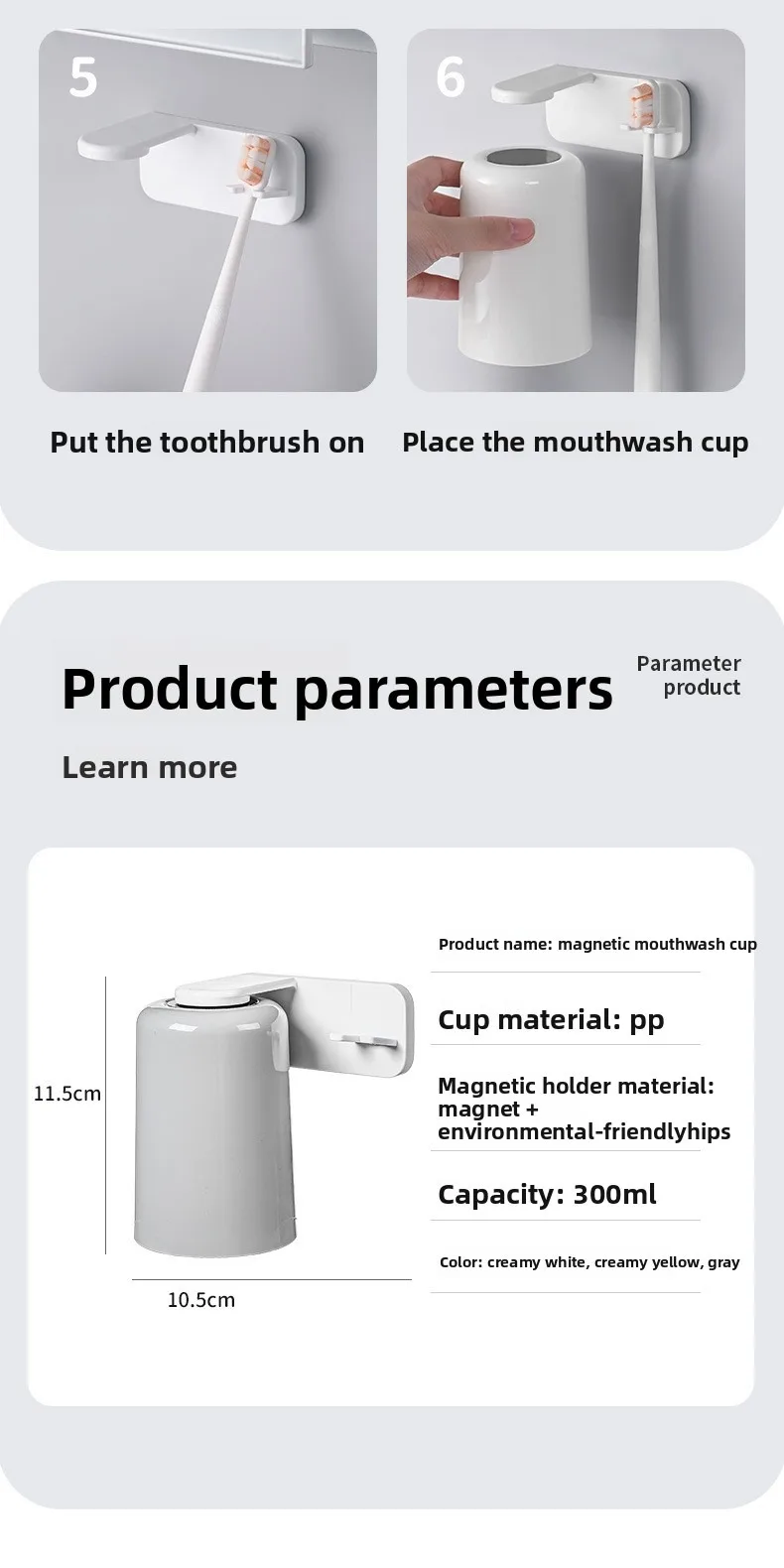 Magnetic Toothbrush Holder Wall Mounted No Drill Bathroom Storage_voghion.com