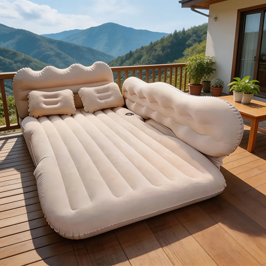 

Inflatable Bed - Rectangular PVC Plush Inflatable Bed, Portable Storage with Storage Bag And Repair Kit, Soft And Skin Friendly Foldable, Suitable for Indoor Daily Rest, Office Lounge, Travel Trunk, Outdoor Camping, Beach Camping Inflatable Bed