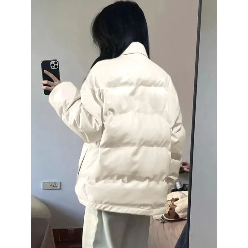 American Black Cotton Jacket for Women in Winter 2025 New Style with Cotton Insulation Small and Short Cotton Jacket Thick
