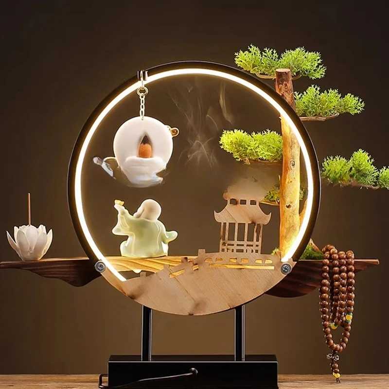 

Smoke Fountain Incense Holder Mini Waterfall Hanging Incense Burner Figurine Fuente De Agua Decorativas Home Decoration Luxury