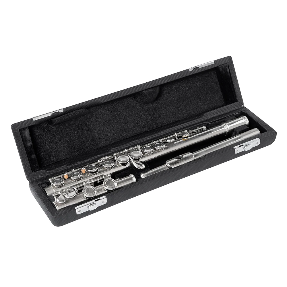 16/17 Holes Flute Case Flutes Box Black Leather Wooden Flute Shoulder Soft Bag Leather Case Carrying Bag Instrument Accessories