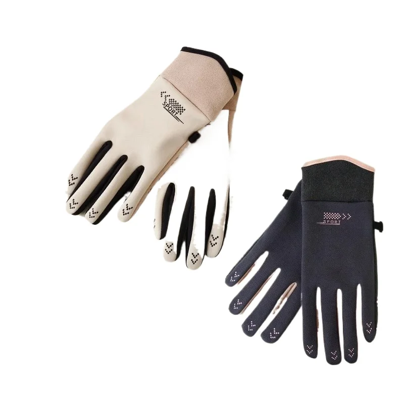 Cycling  gloves, winter warm gloves, piled and thickened outdoor cycling, non-slip and anti-splashing, touch screen
