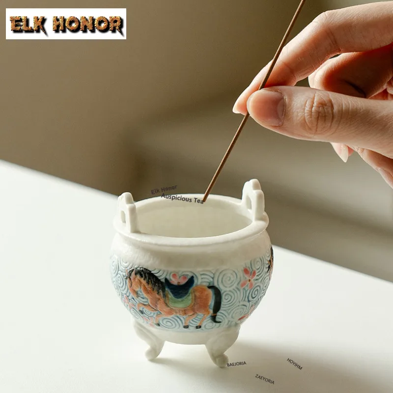 Run Horse Cloud-wrapped Incense Holder Incense Smoke Waterfall Incense Burners Consecrate Censer Tableware Accessories Craft