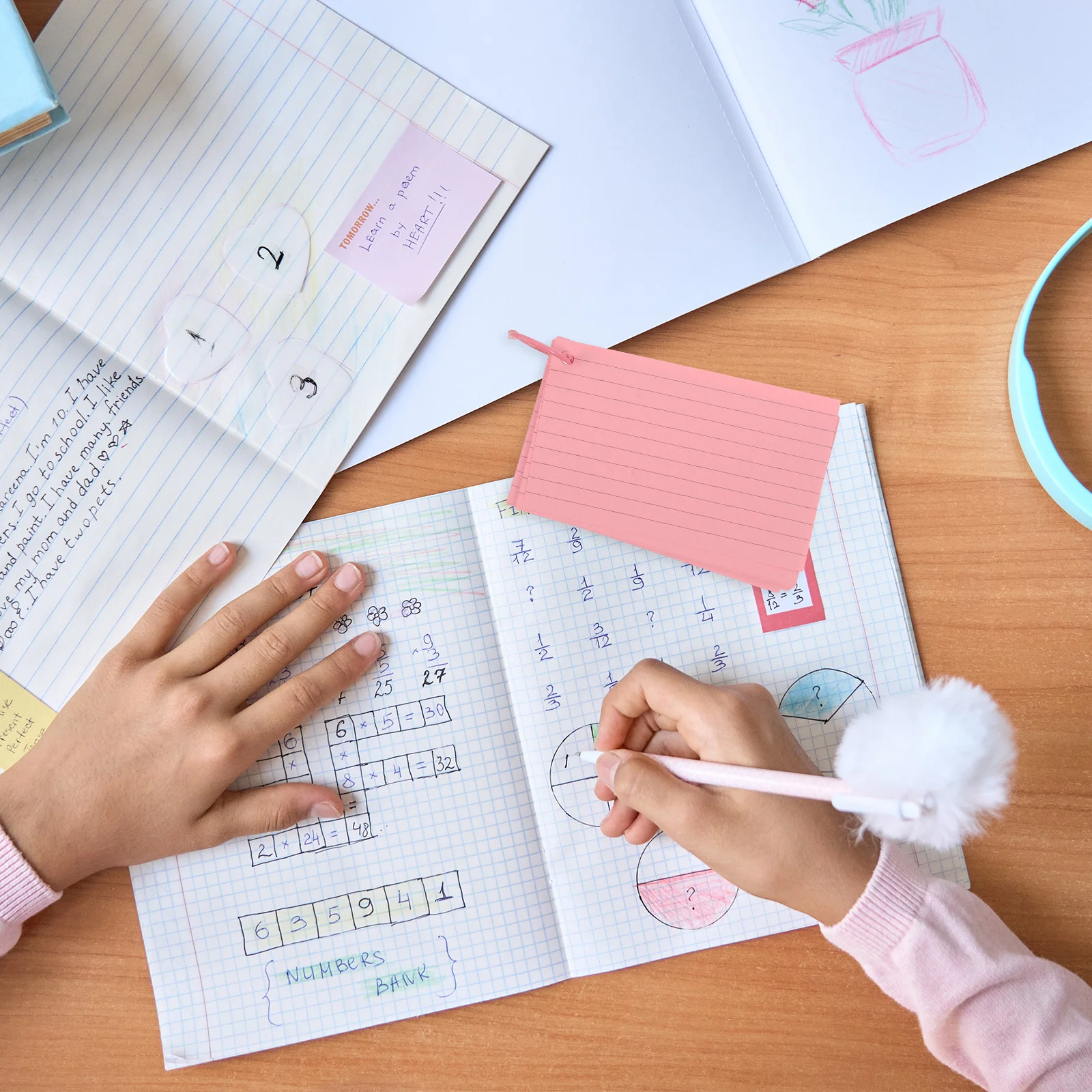 Index Cards with Rings Study Flash Cards Single Hole Punched Flashcards Studying Note Card Index Cards with Holes