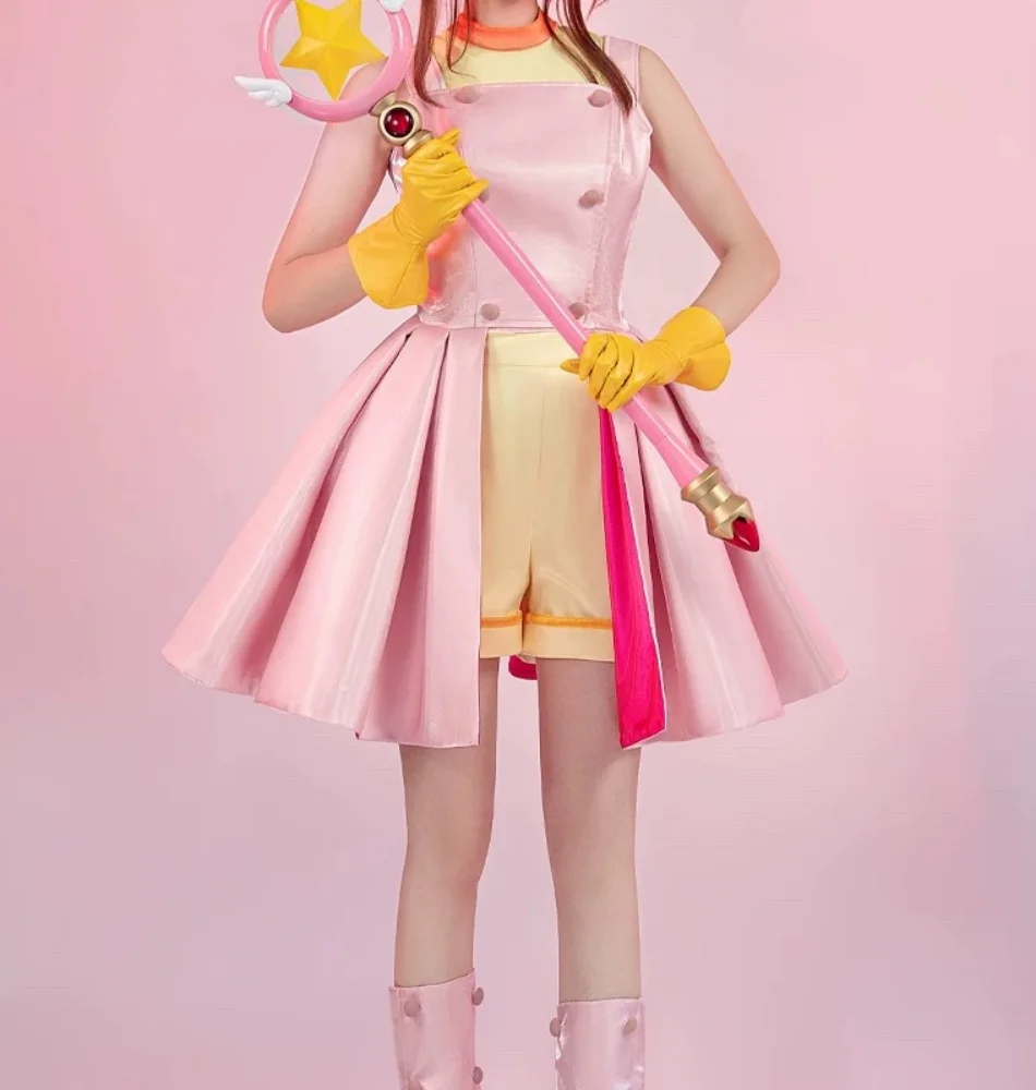

COWOWO Cardcaptor Sakura Kinomoto Sakura Cosplay Costume Cos Game Anime Party Uniform Hallowen Play Role Clothes Clothing