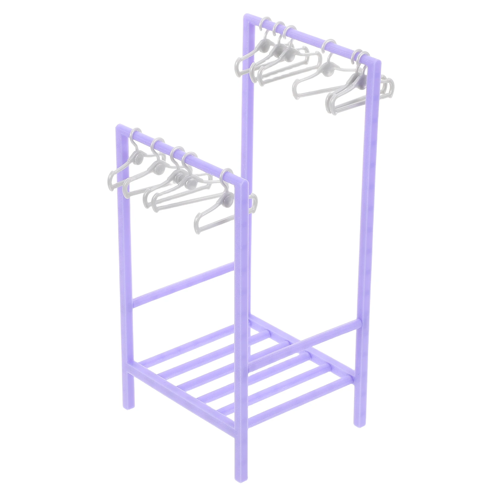 1 set 1 set 30 cm viola grucce in miniatura realistici appendiabiti per casa delle bambole accessori per guardaroba in plastica