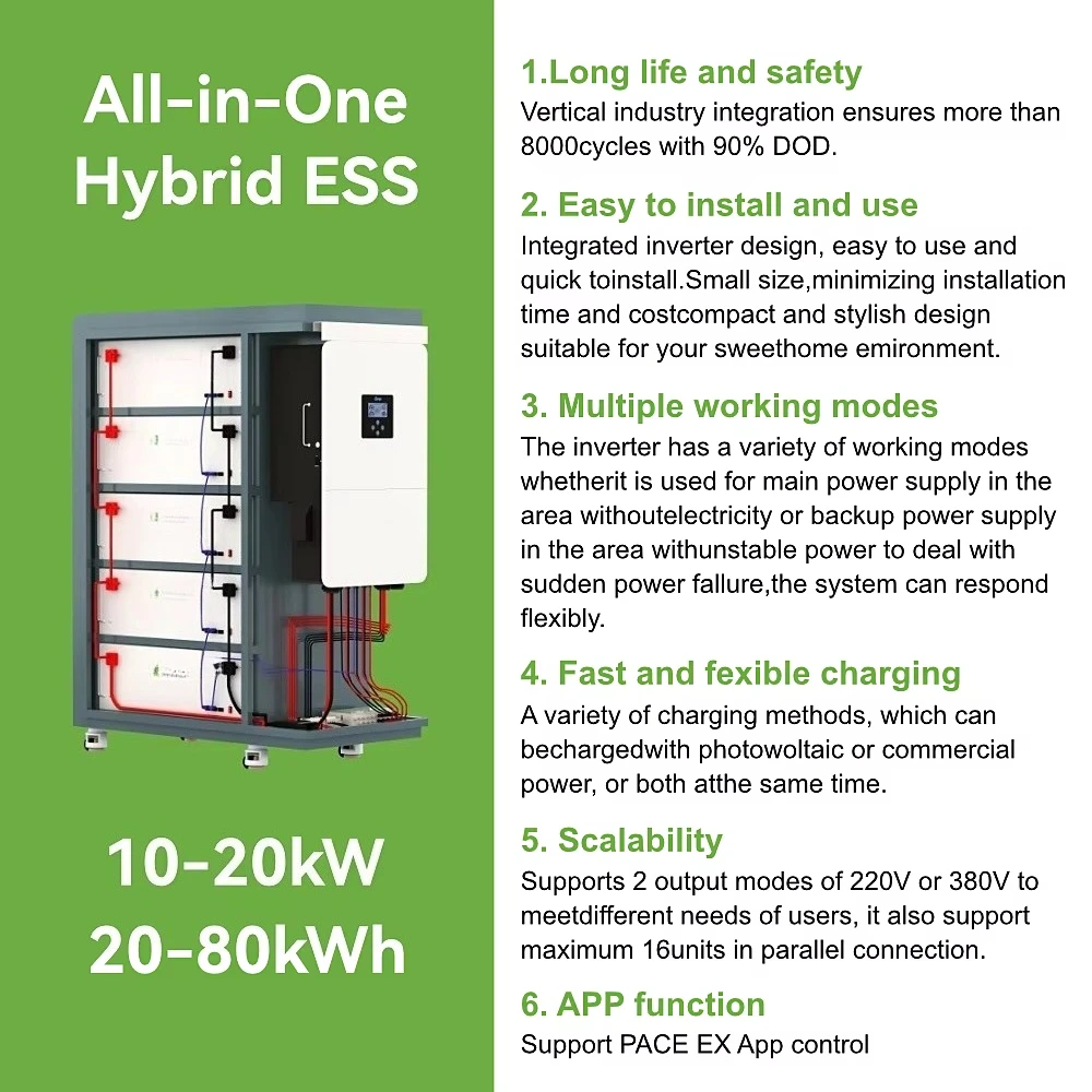 Battery 30kW All in One Solar Power System 10kVA 40kWh Lithium Battery Storage Hybrid Inverter for Home Energy System