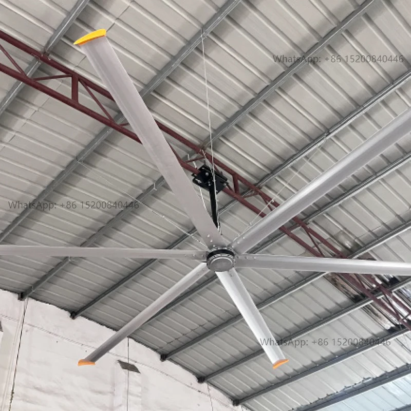 

LONGWELL 6 Blade 2.6-7.3m Large Industrial Ceiling Fan Efficient Permanent Magnet Motor Low Noise Commercial Hvls Fan