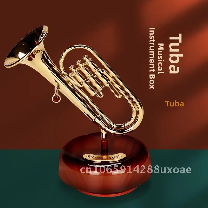 Violin music box, music box model, saxophone, guitar, pipa ornament, birthday gift, New Year's gift