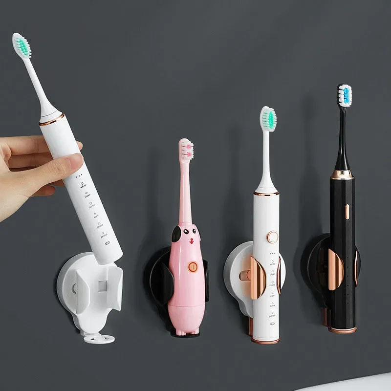 전동 칫솔 거치대 벽 마운트 무천공 치과 랙, 가정용 욕실 단일 칫솔 베이스, 쉬운 벽 흡입