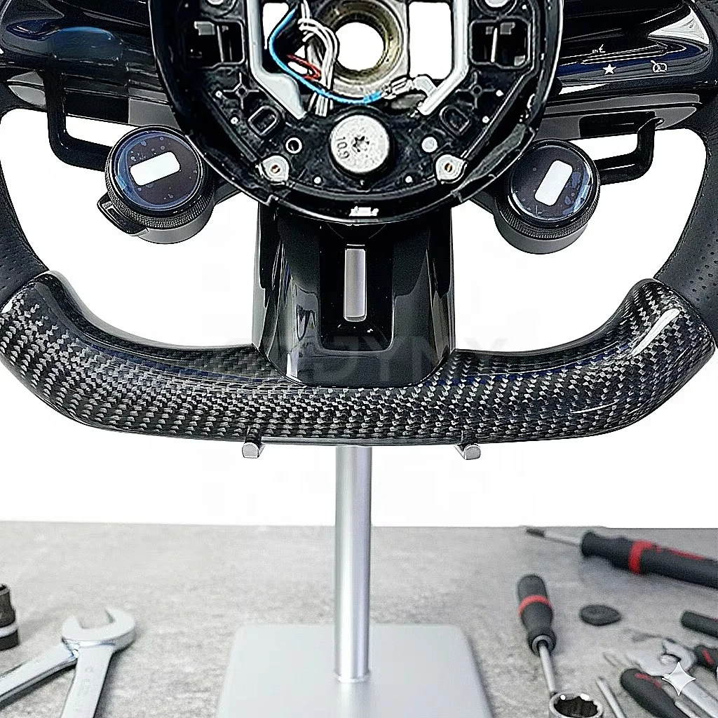 Customized LED Carbon Fiber Leather Steering Wheel OLED Display for Mercedes Benz C-Class/E-Class/S-Class/CLS/GLA/GLB/GLC
