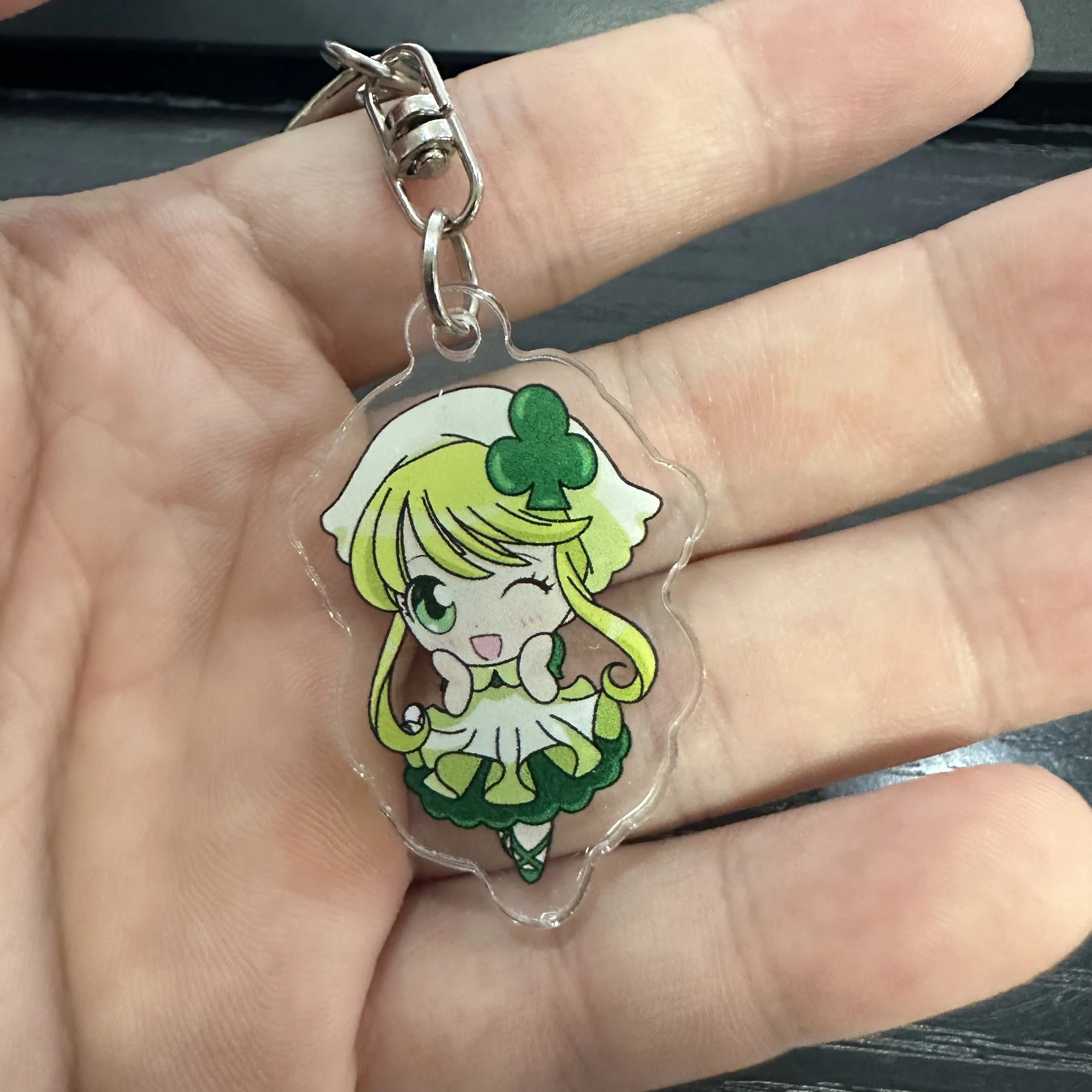 Cute Cartoon Anime Shugo Chara Figures Ran Suu Dia Cosplay Acyrlic Keychains Kawaii Bag Accessories Fans Christmas Gifts