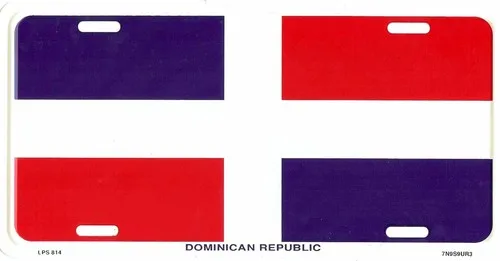 DOMINICAN REPUBLIC COUNTRY FLAG EMBOSSED METAL LICENSE PLATE TAG NEW #814 Aluminum