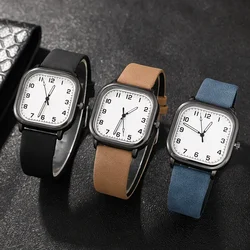 3pcs/set, Men's Simple Pointer Style Square Quartz Watches, Gift For Him