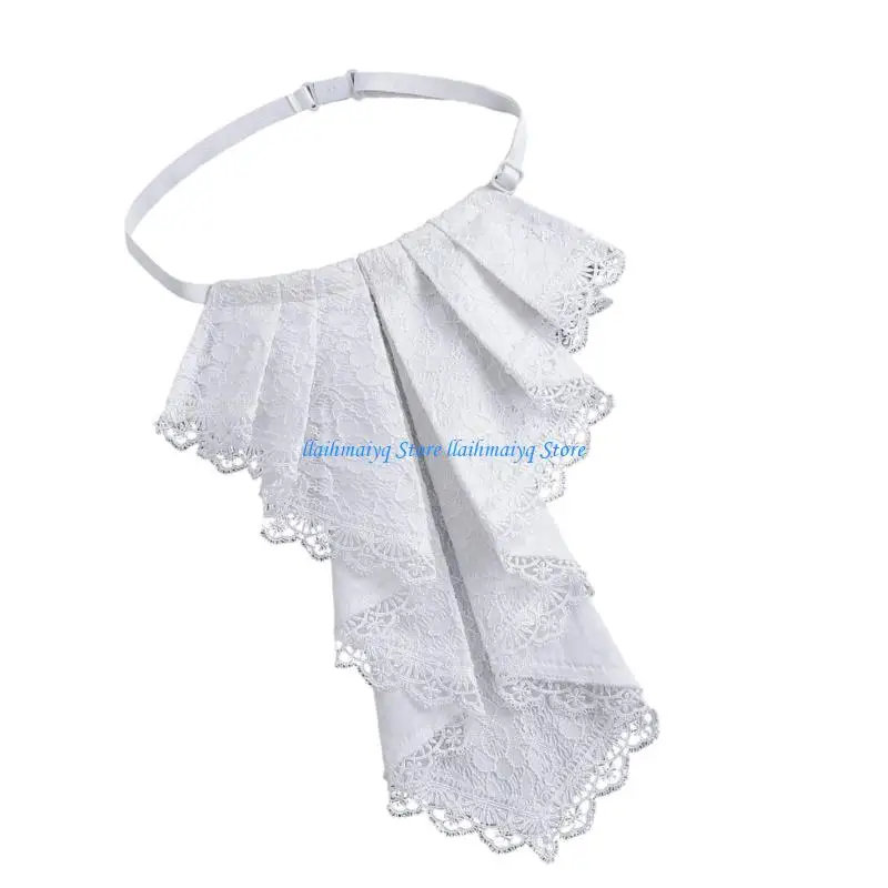 573B المستعمرة ذوي الياقات الزخرفية الأنيقة الدانتيل الدانتيل تصميم الطبقات Jabot فو فو فو