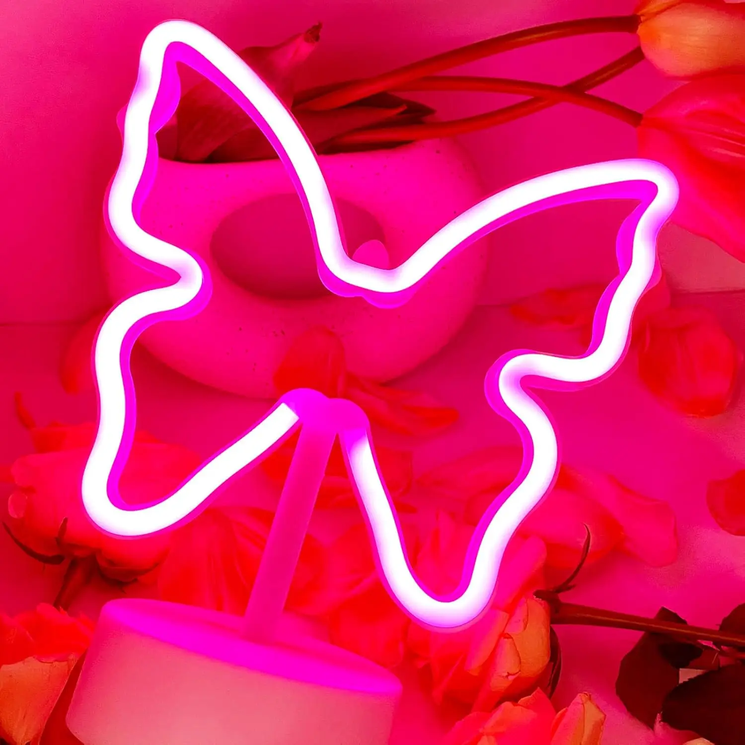 Butterfly Neon Sign USB/Battery Operated LED Neon Light for  Bedroom Room Birthday Party Christmas Decor Lamp Aesthetic Gift