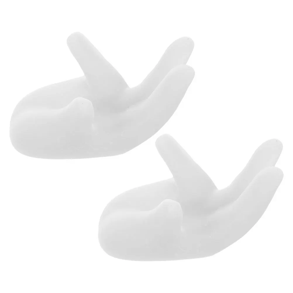 

2Pcs Resin Crystal Ball Base Holder Hand Shaped Sphere Globe Display Stand White Decorative Pedestal for Home Office