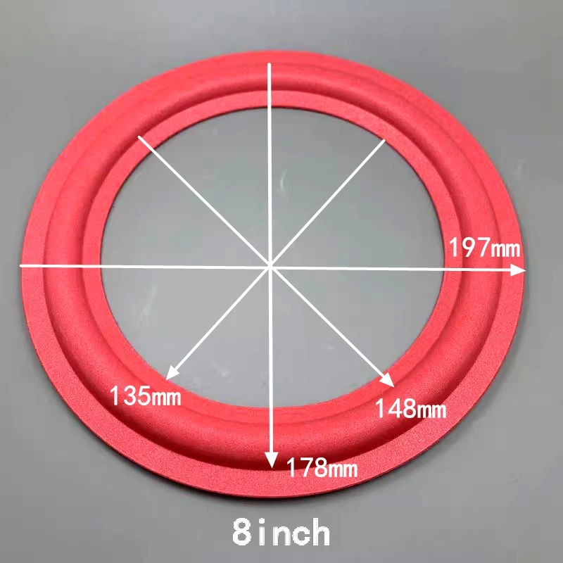 2 Pcs 8/10/12 inch Red Speaker Foam Surround Subwoofer Woofer Speaker Repair DIY Part Sponge Ring Side