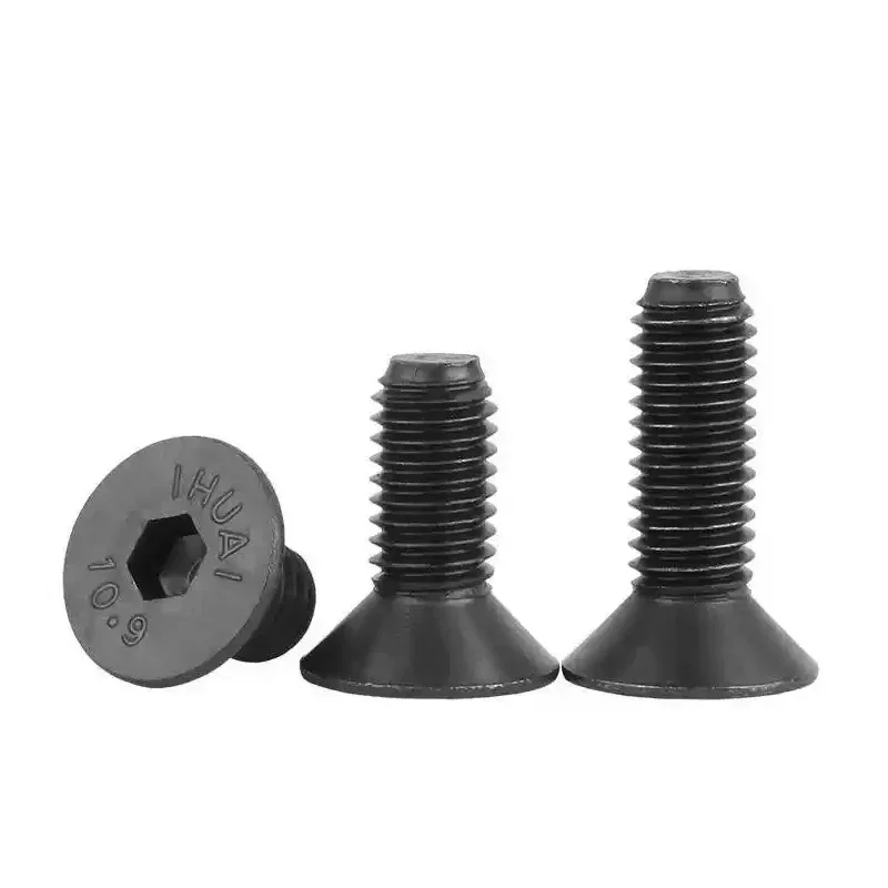UNC Hex Socket Countersunk Screws 4#-40 6#-32 8#-32 10#-32 – Black Grade 10.9 Steel Allen Head Bolts