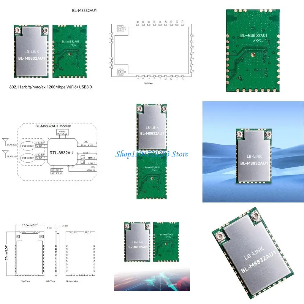 

Y2GD RTL8832AU Laptop WiFi Card WiFi Double Band 2.4G Mini WiFi 1200Mbps 802.11AX