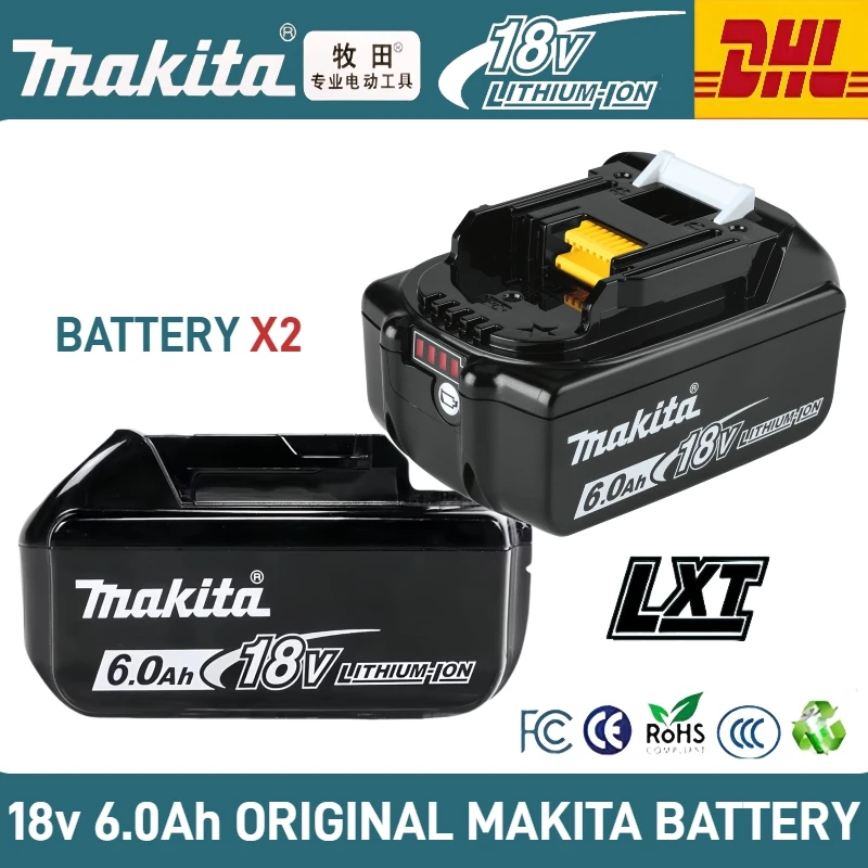 

NEW,18V 100% Original Makita 6.0Ah Large capacity Battery rechargeable，For Replacement makita power Tool battery BL1860B BL1850