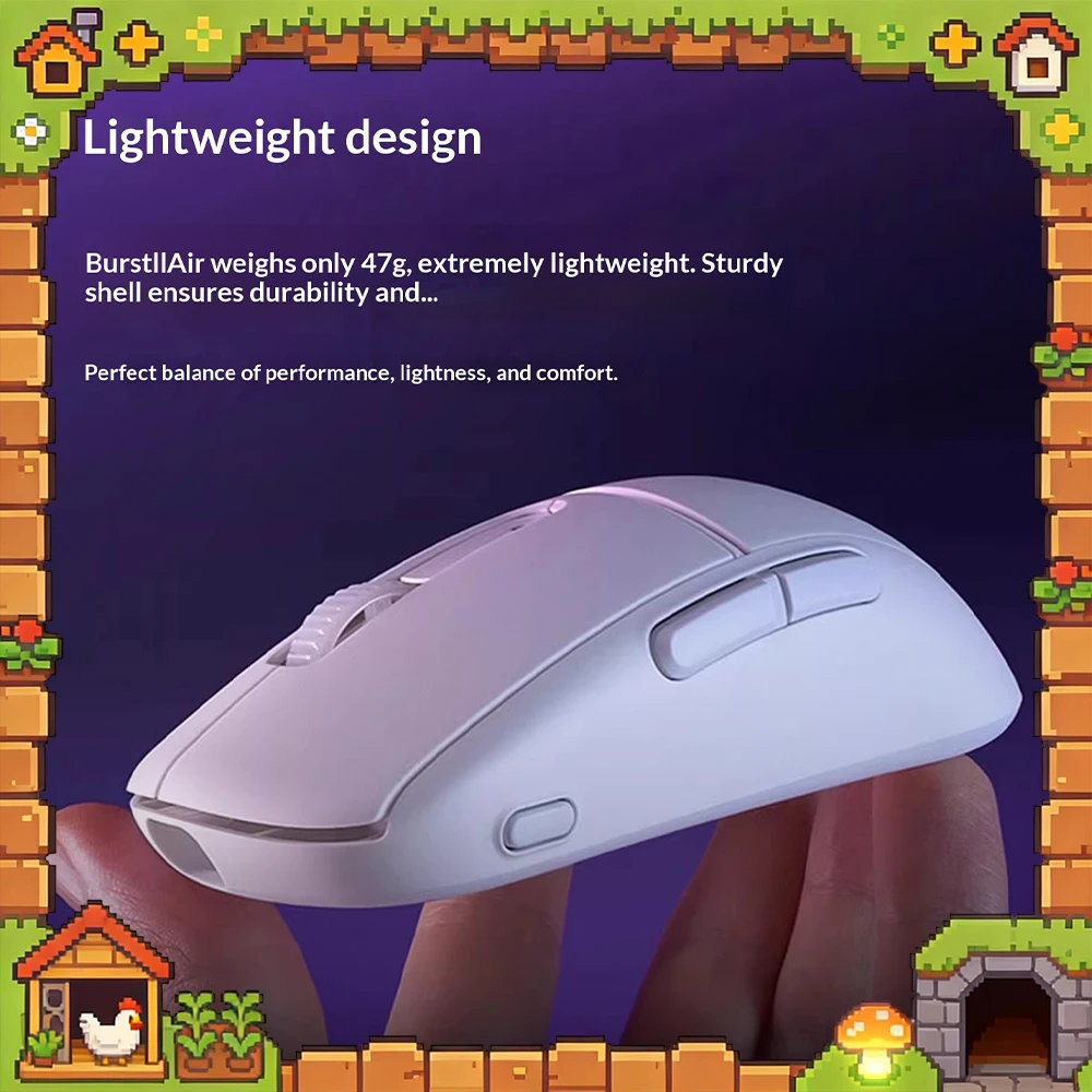 Turtle Beach BURSTII Gaming Mouse 26000DPI Three Mode Connection Adopt ANTI WEAR Second Generation Coating PC Mouse Light Weight