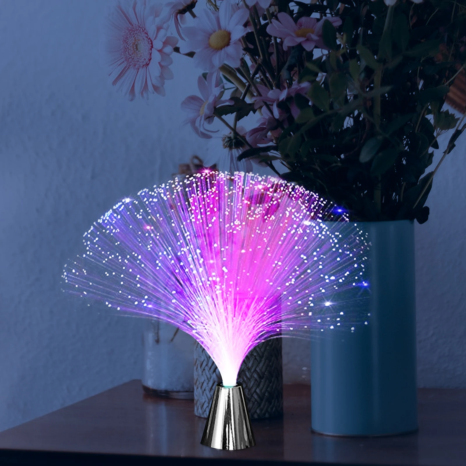 

4 pcs Led Fiber Optic Lamp Lights Decorative For Party Bedroom Kitchen Durable Romantic Atmosphere Indoor Outdoor Use