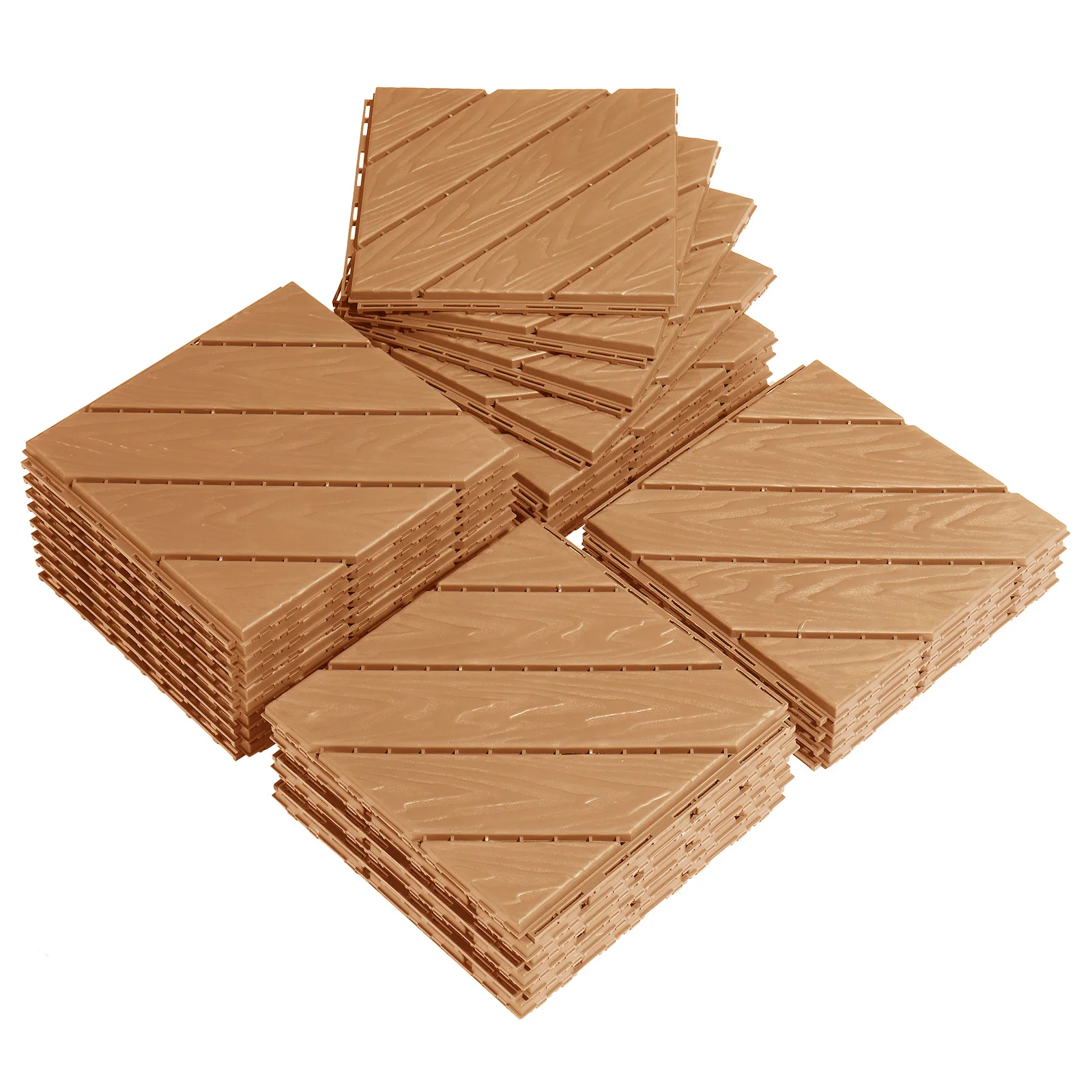 Plastic Interlocking Deck Tiles,27 Pack, 11.8