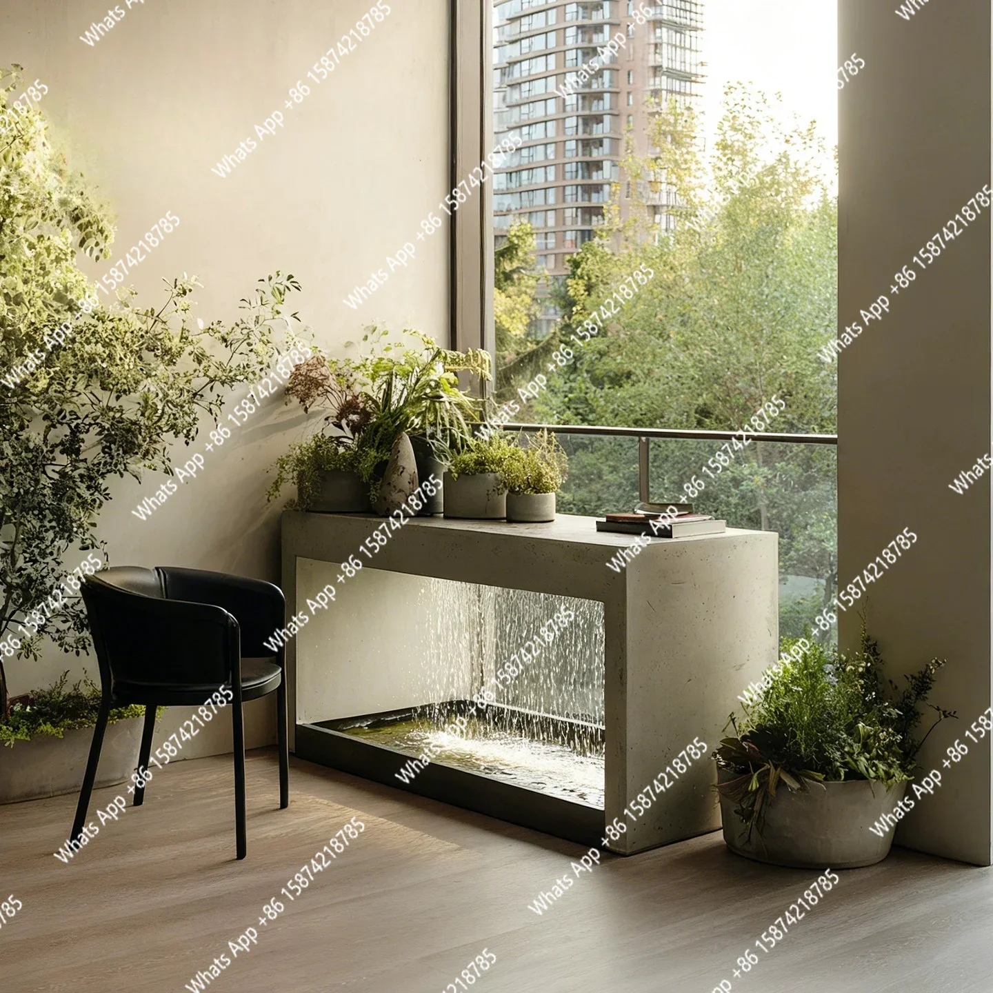 Jo Home Landscaping Floor-to-ceiling Self-circulating Water Tank Home Living Room Office Decorative Water Feature Ornament