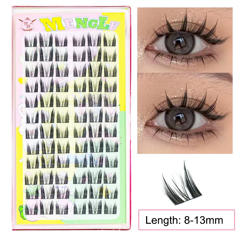 Neue Puppe Wimpern Verlängerung Natürliche Cat Eye Falsche Wimpern Cosplay Make-Up Cross Streifen Wimpern Handgemachte Manga Anime Lash – Detail 13